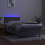 Boxspring Met Matras En Led Fluweel