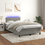 Boxspring Met Matras En Led Fluweel
