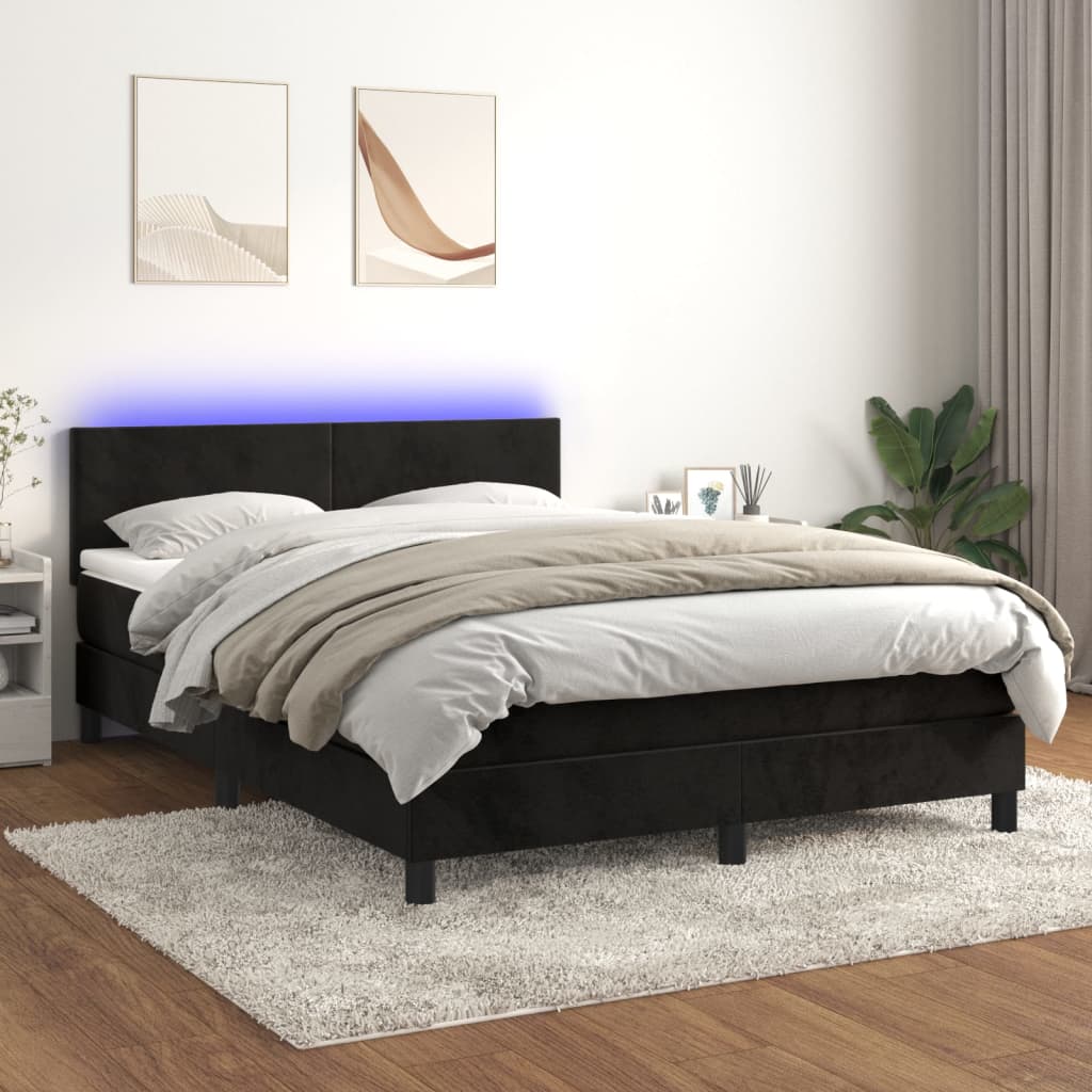 Boxspring Met Matras En Led Fluweel