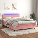 Boxspring Met Matras En Led Fluweel