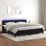 Boxspring Met Matras En Led Fluweel