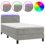Boxspring Met Matras En Led Fluweel