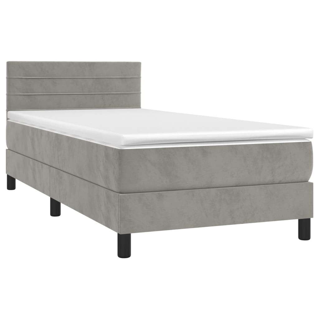 Boxspring Met Matras En Led Fluweel