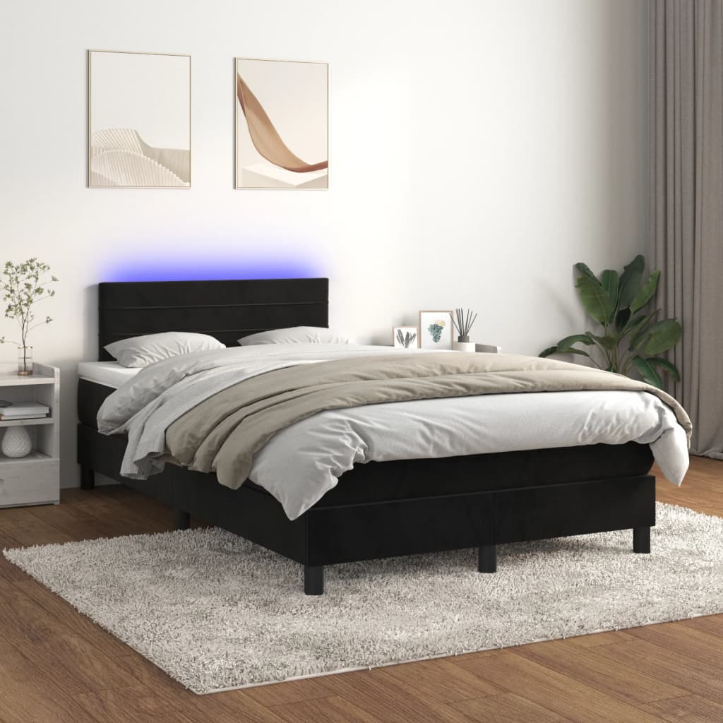 Boxspring Met Matras En Led Fluweel
