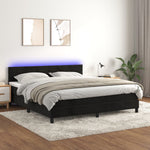 Boxspring Met Matras En Led Fluweel