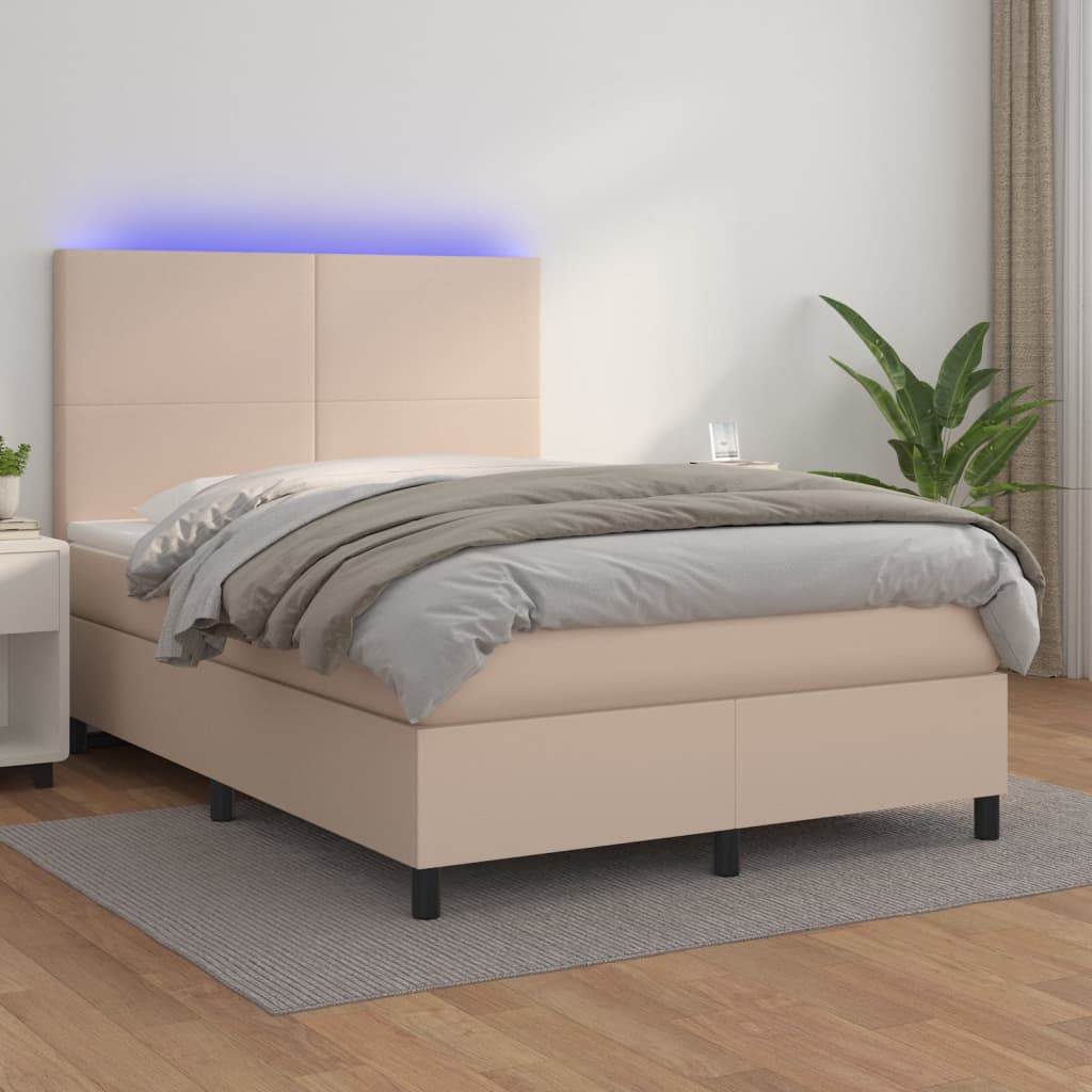 Boxspring Met Matras En Led Kunstleer