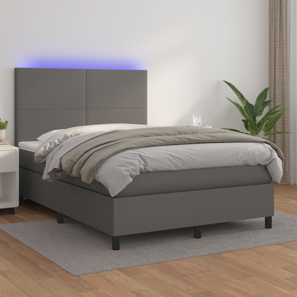 Boxspring Met Matras En Led Kunstleer