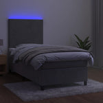 Boxspring Met Matras En Led Fluweel