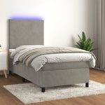 Boxspring Met Matras En Led Fluweel