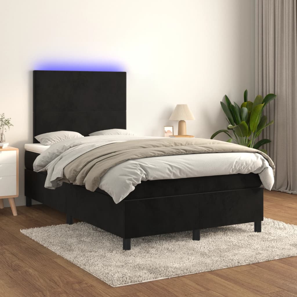 Boxspring Met Matras En Led Fluweel