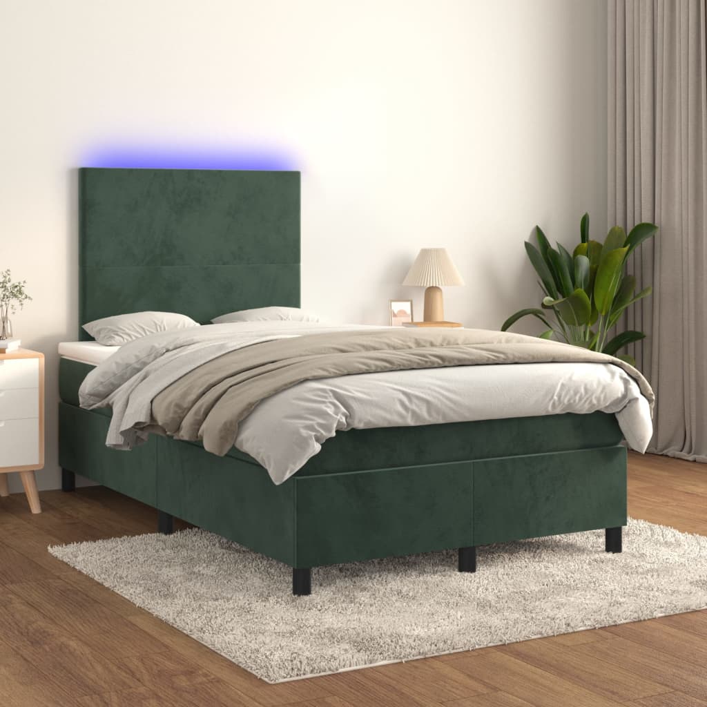 Boxspring Met Matras En Led Fluweel