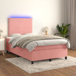 Boxspring Met Matras En Led Fluweel
