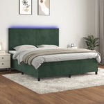 Boxspring Met Matras En Led Fluweel