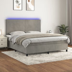 Boxspring Met Matras En Led Fluweel