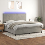 Boxspring Met Matras En Led Fluweel