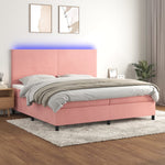 Boxspring Met Matras En Led Fluweel