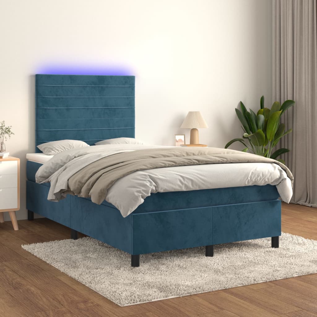 Boxspring Met Matras En Led Fluweel
