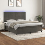 Boxspring Met Matras En Led Fluweel