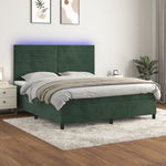 Boxspring Met Matras En Led Fluweel