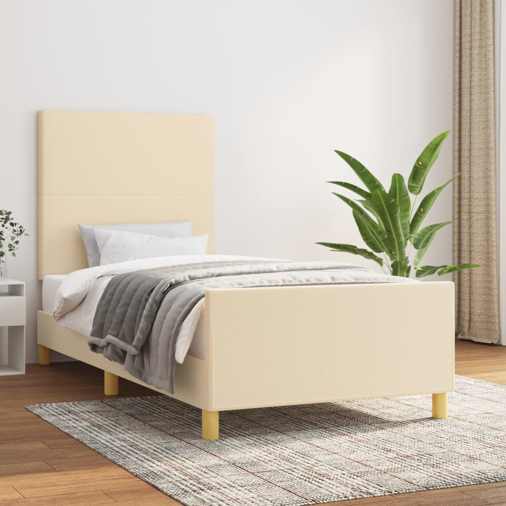 Bedframe Zonder Matras Stof Kleurig
