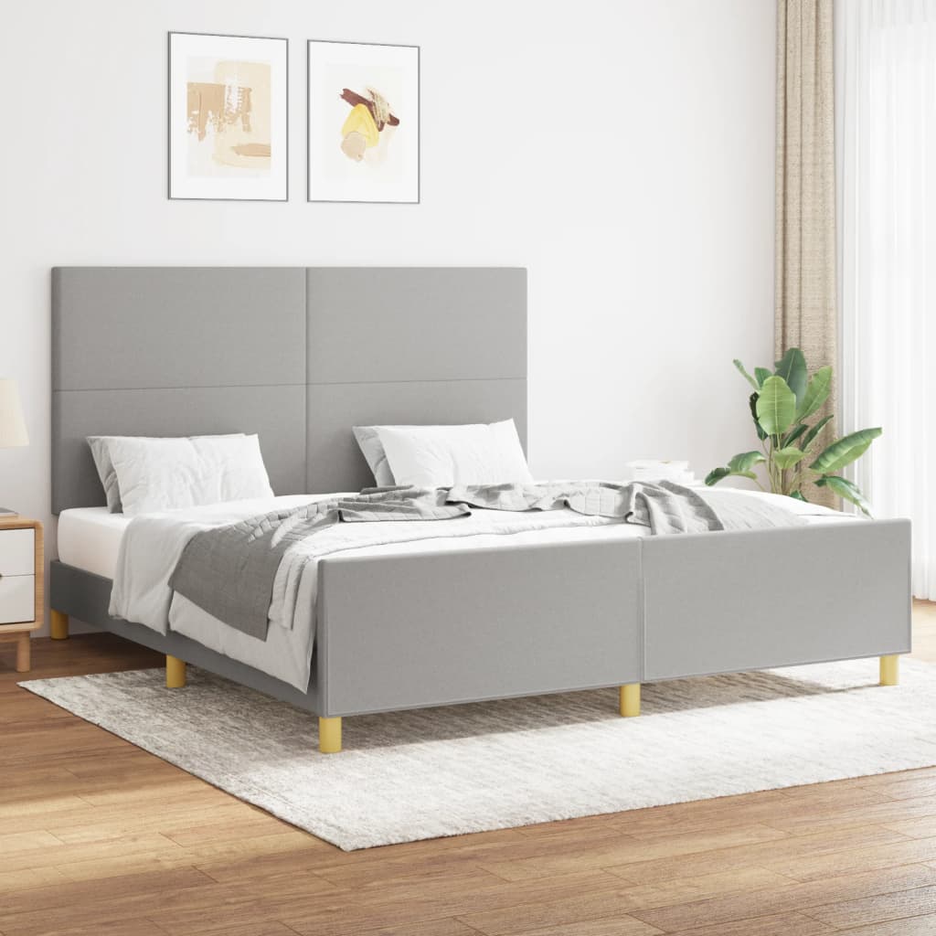 Bedframe Zonder Matras Stof Kleurig