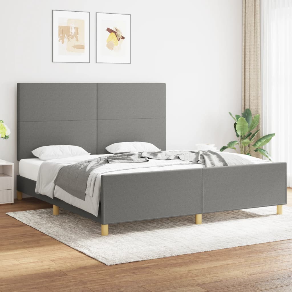 Bedframe Zonder Matras Stof Kleurig