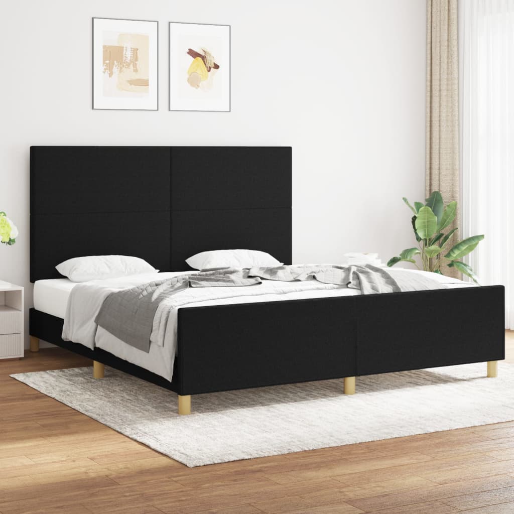 Bedframe Zonder Matras Stof Kleurig