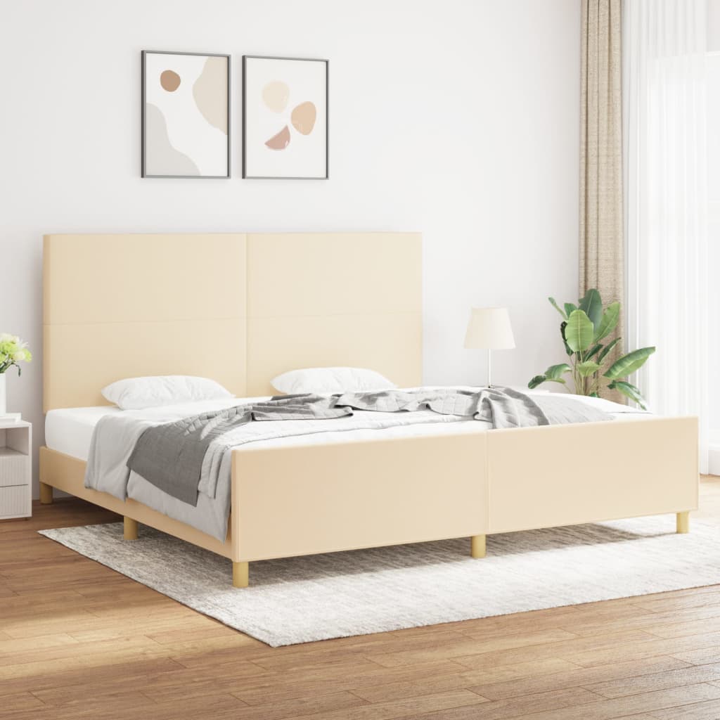 Bedframe Zonder Matras Stof Kleurig