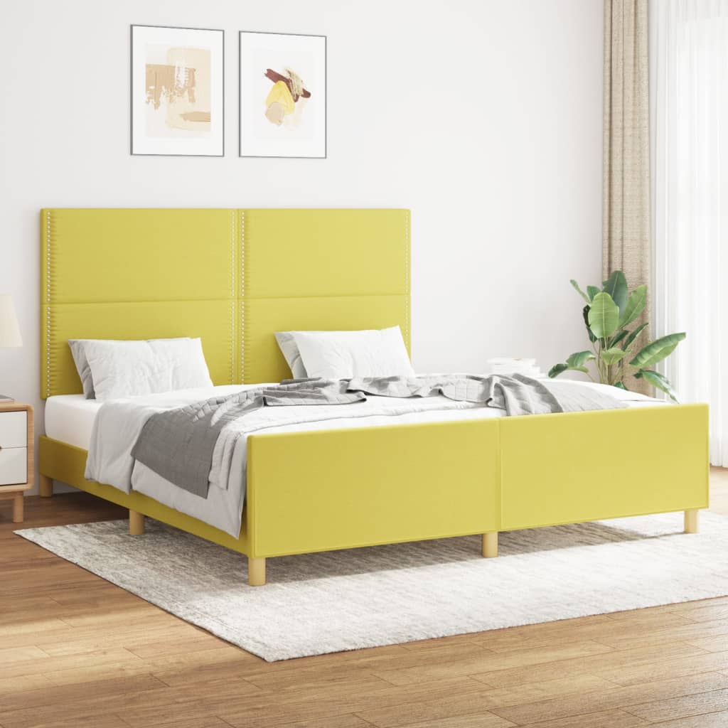 Bedframe Zonder Matras Stof Kleurig