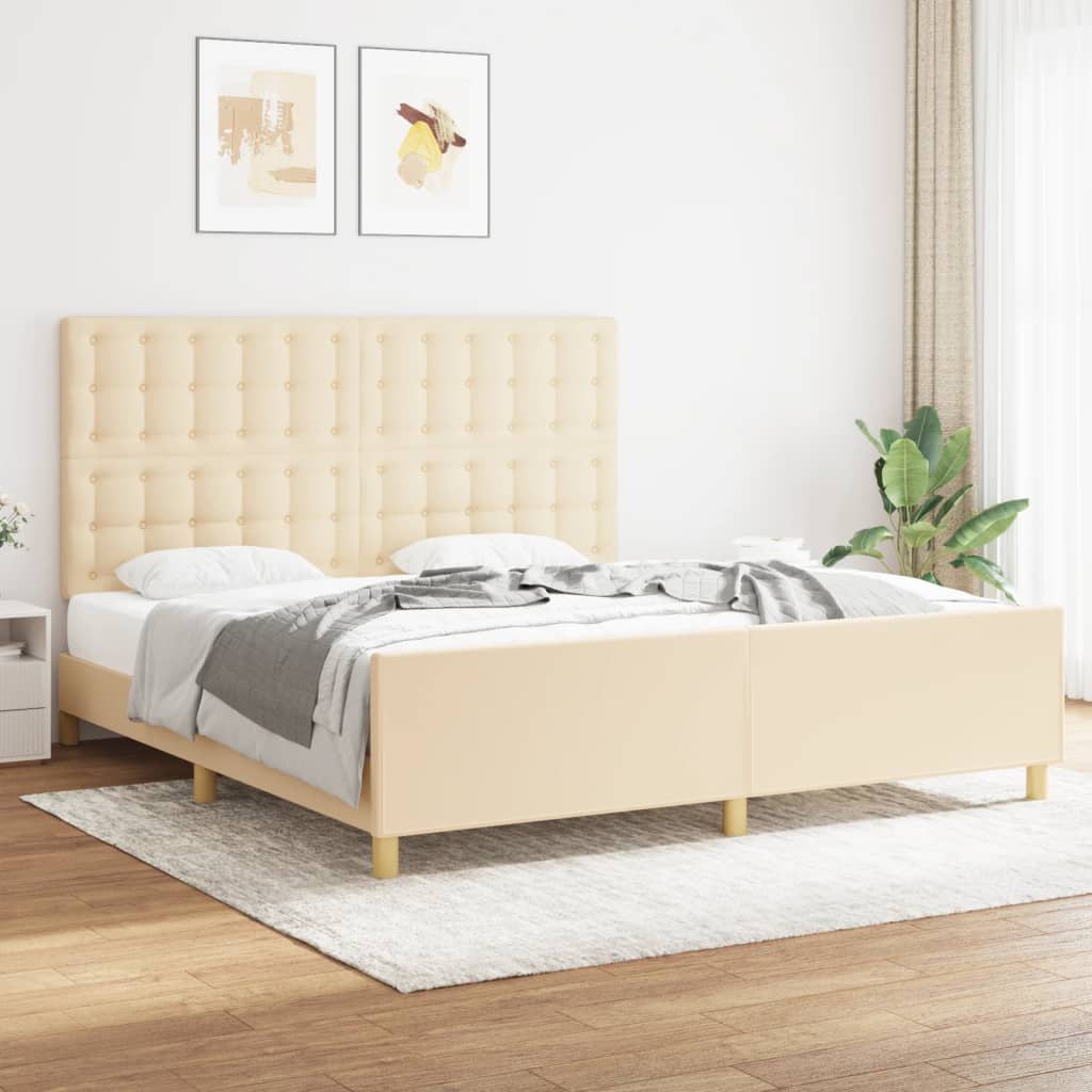 Bedframe Zonder Matras Stof Kleurig