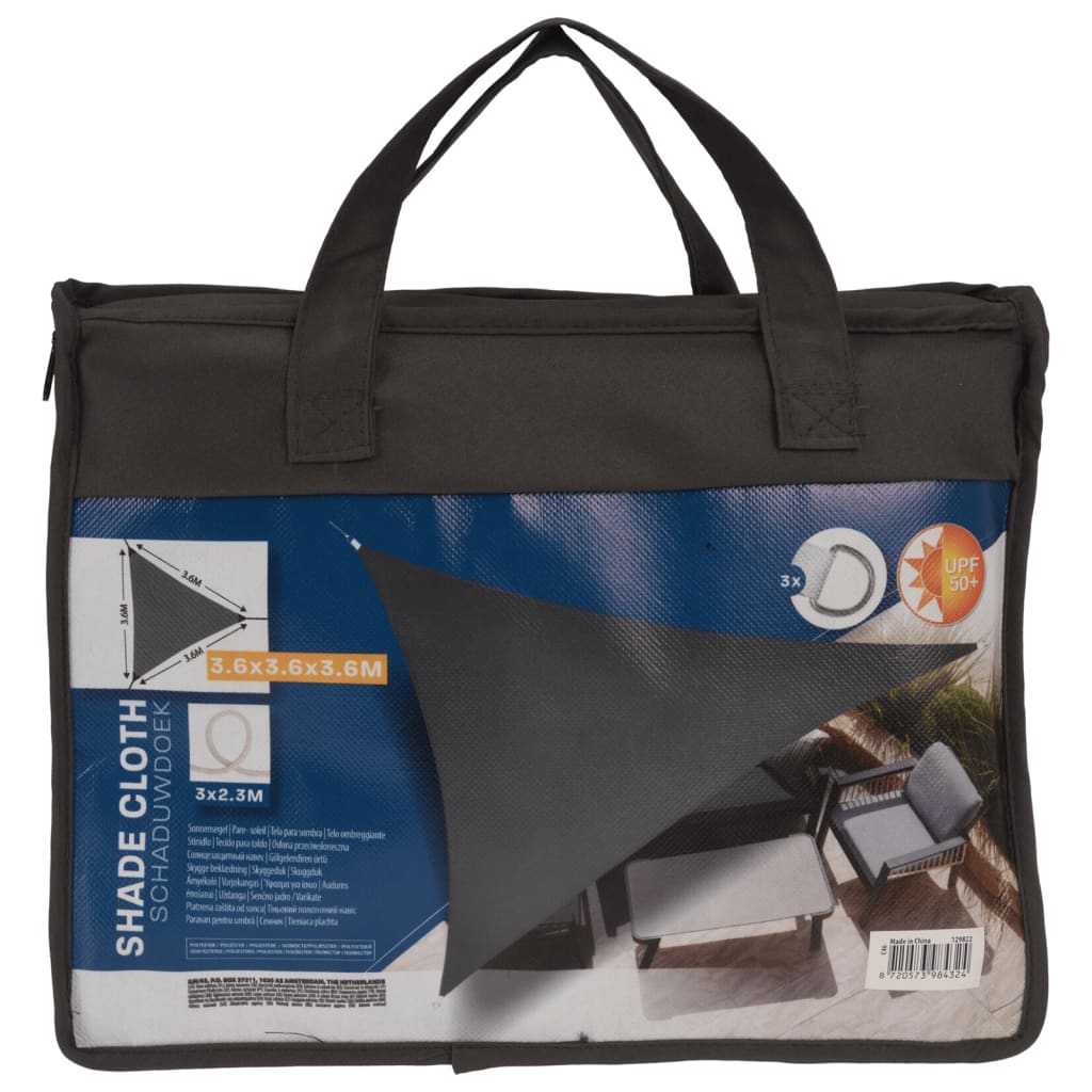 Progarden Schaduwdoek Driehoek 3,6X3,6X3,6 M Grijs