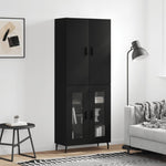 Hoge Kast 69,5X34X180 Cm Bewerkt Hout Kleurig