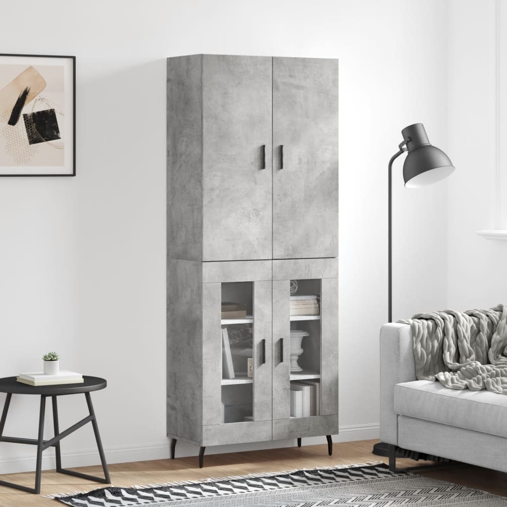 Hoge Kast 69,5X34X180 Cm Bewerkt Hout Kleurig