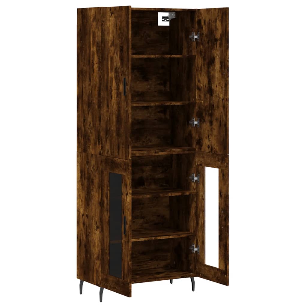Hoge Kast 69,5X34X180 Cm Bewerkt Hout Kleurig