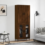 Hoge Kast 69,5X34X180 Cm Bewerkt Hout Kleurig