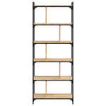 Boekenkast 6-Laags Bewerkt Hout Kleur