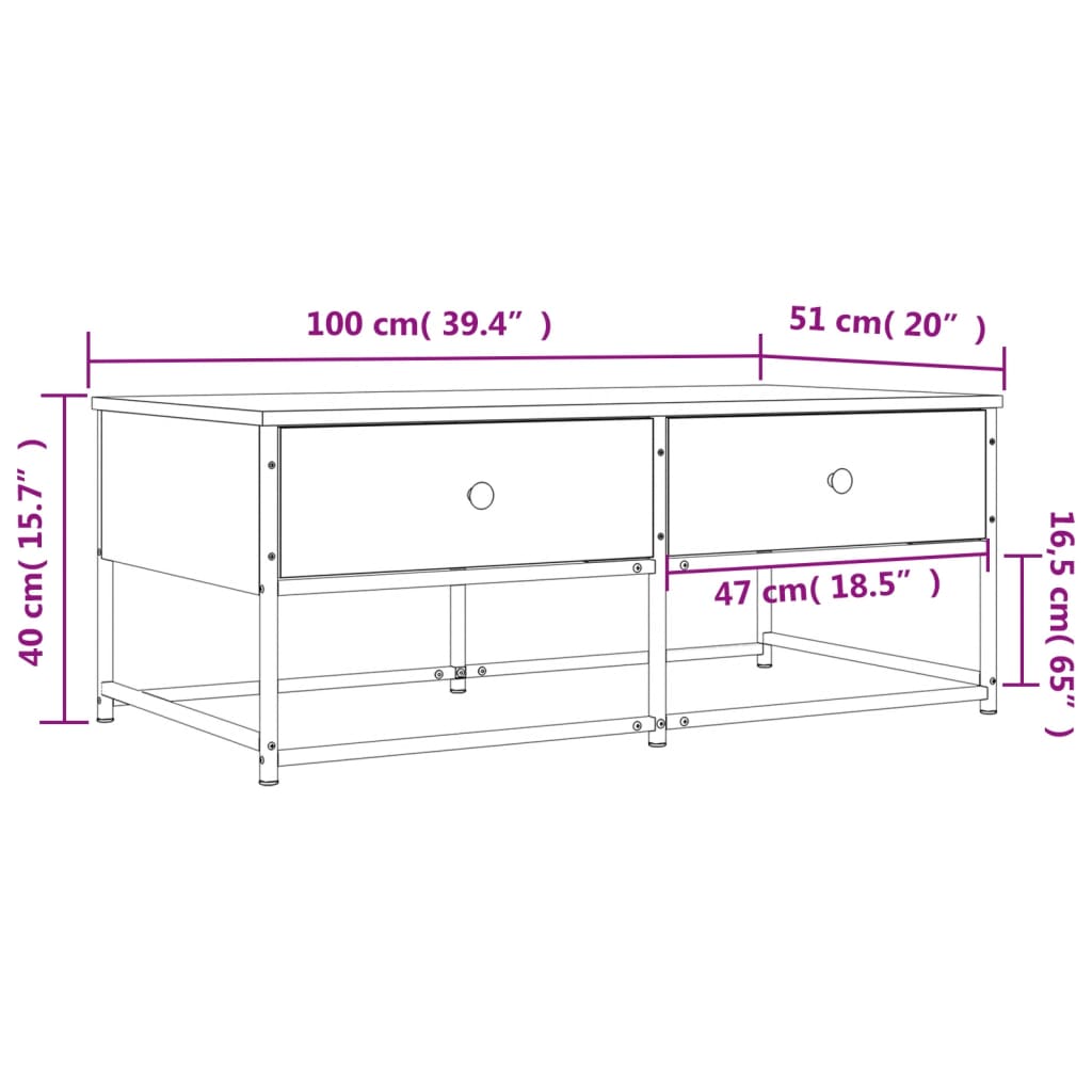 Salontafel Bewerkt Hout Kleurig