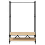 Kledingrek Met Schappen Bewerkt Hout Kleurig