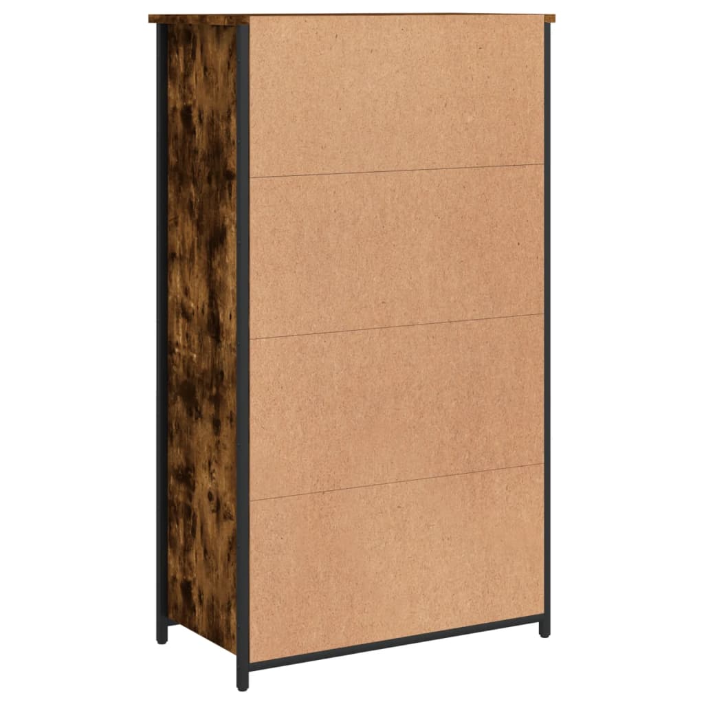 Hoge Kast 62X32X106,5 Cm Bewerkt Hout Kleurig