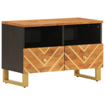 Tv-Meubel 70X33,5X46 Cm Massief Mangohout Bruin En Zwart