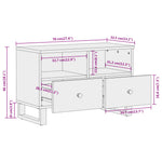 Tv-Meubel 70X33,5X46 Cm Massief Mangohout Bruin En Zwart