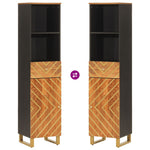 Badkamerkast 38X33,5X160 Cm Massief Mangohout Bruin En Zwart
