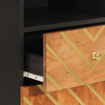 Badkamerkast 38X33,5X160 Cm Massief Mangohout Bruin En Zwart