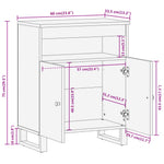 Dressoir 60X33,5X75 Cm Massief Mangohout Bruin En Zwart
