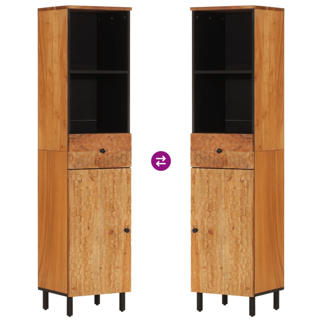 Badkamerwandkast 38X33X160 Cm Massief Acaciahout