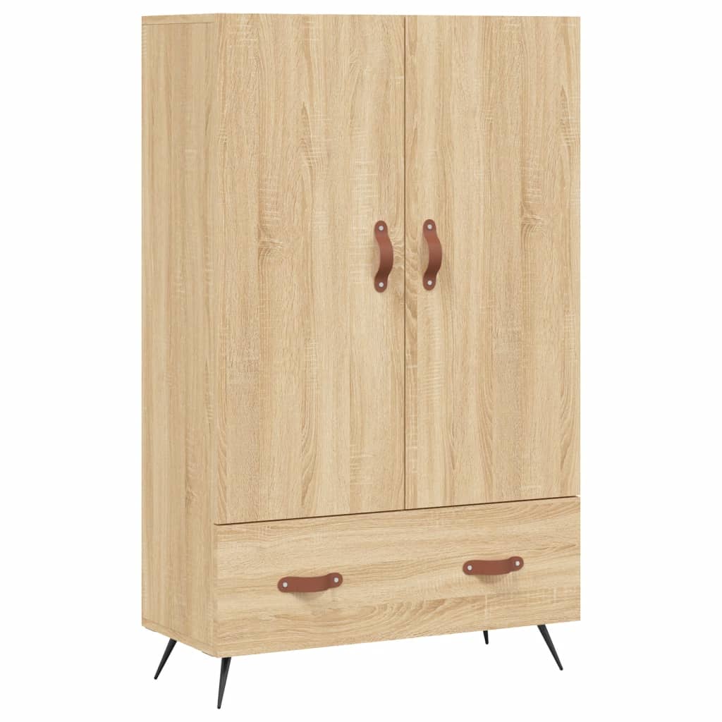 Hoge Kast 69,5X31X115 Cm Bewerkt Hout Bruin Eikenkleur