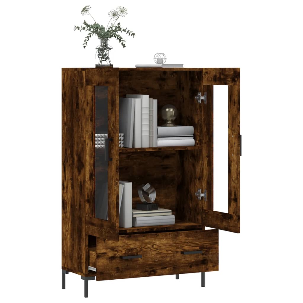 Hoge Kast 69,5X31X115 Cm Bewerkt Hout Kleurig