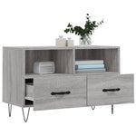 Tv-Meubel 80X36X50 Cm Bewerkt Hout Eikenkleurig