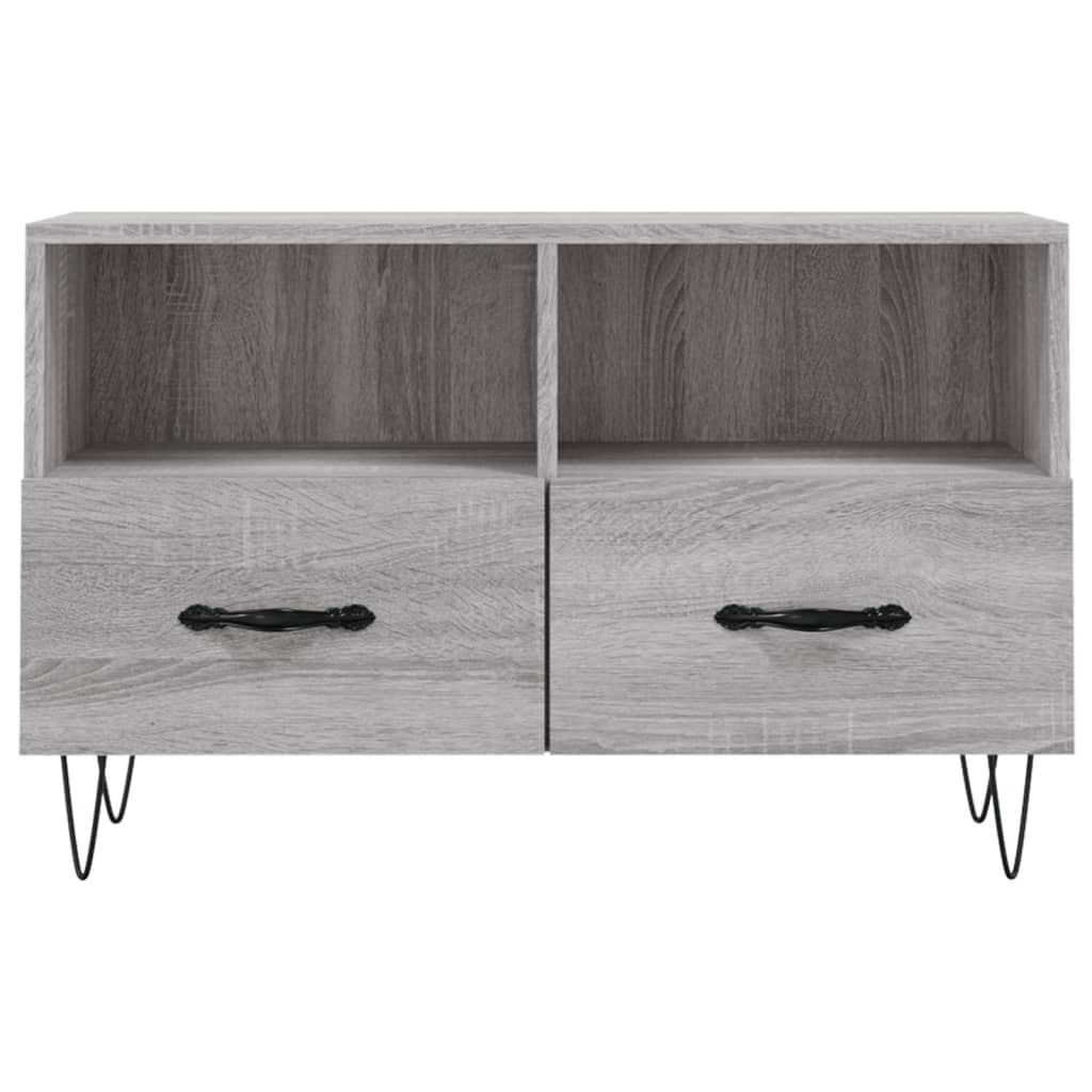 Tv-Meubel 80X36X50 Cm Bewerkt Hout Eikenkleurig