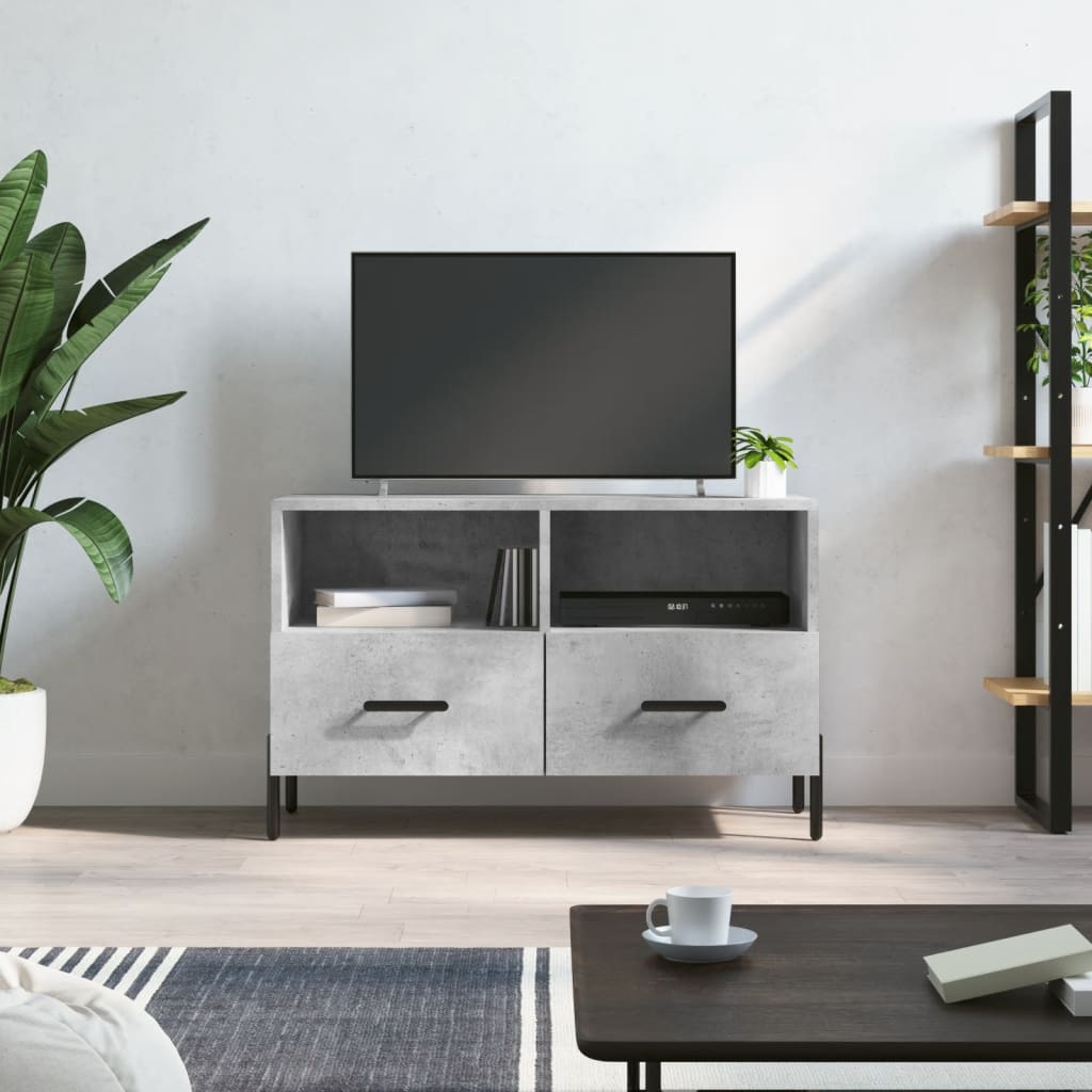 Tv-Meubel 80X36X50 Cm Bewerkt Hout Bruin Eikenkleur
